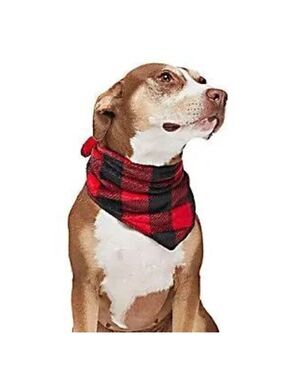 Family Pajamas Red and Black Checkered Dog Bandana Size S/M NWT